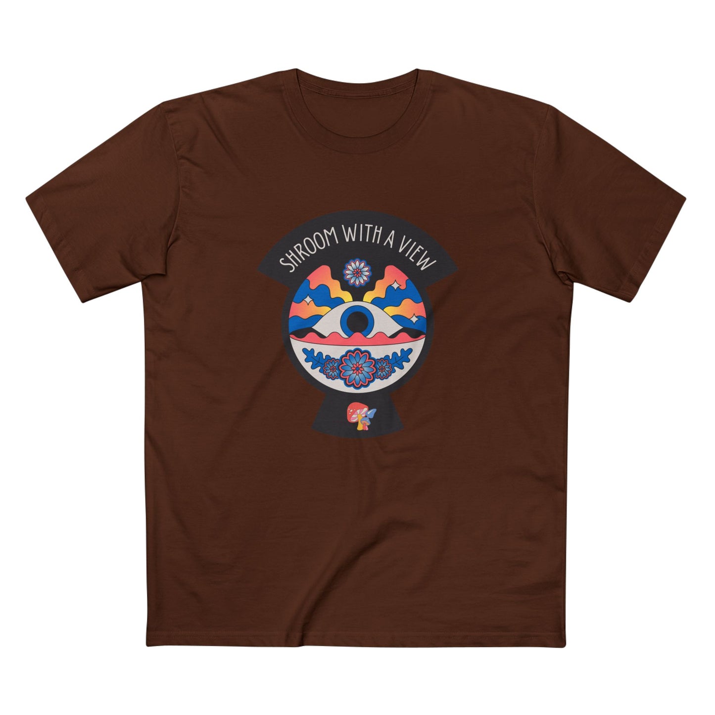 Colorful Mushroom Themed Tee, Trendy Adult T-Shirt, Casual Outfit, Gift for Nature Lovers, Psychedelic Art Shirt, Bohemian Style Top