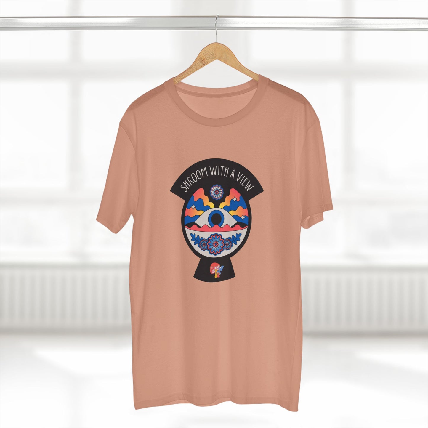 Colorful Mushroom Themed Tee, Trendy Adult T-Shirt, Casual Outfit, Gift for Nature Lovers, Psychedelic Art Shirt, Bohemian Style Top