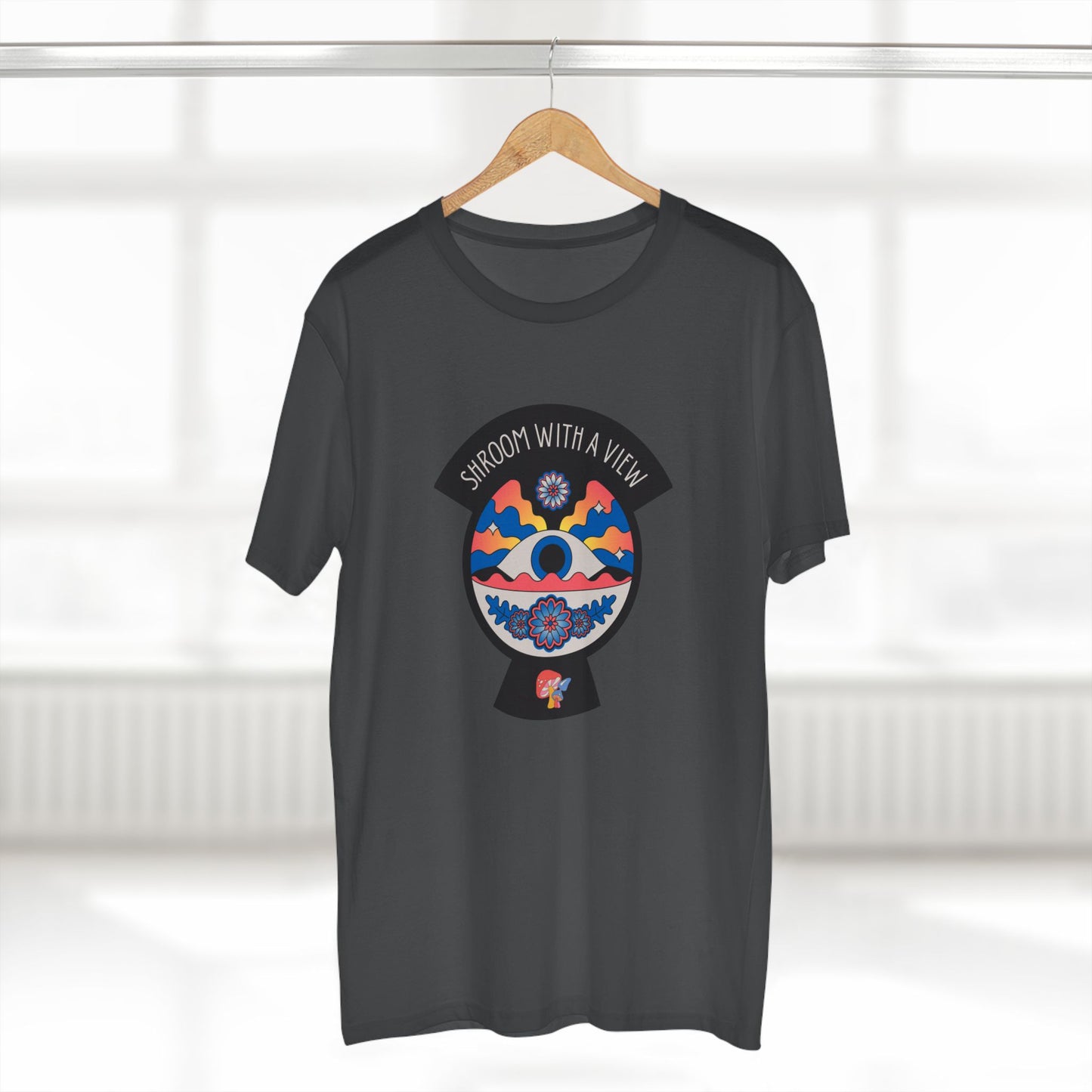 Colorful Mushroom Themed Tee, Trendy Adult T-Shirt, Casual Outfit, Gift for Nature Lovers, Psychedelic Art Shirt, Bohemian Style Top