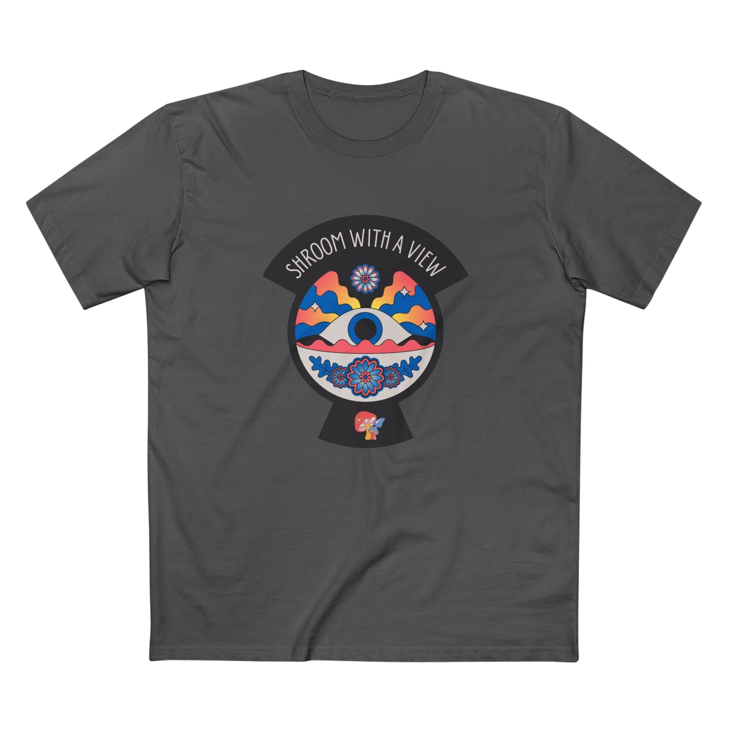Colorful Mushroom Themed Tee, Trendy Adult T-Shirt, Casual Outfit, Gift for Nature Lovers, Psychedelic Art Shirt, Bohemian Style Top