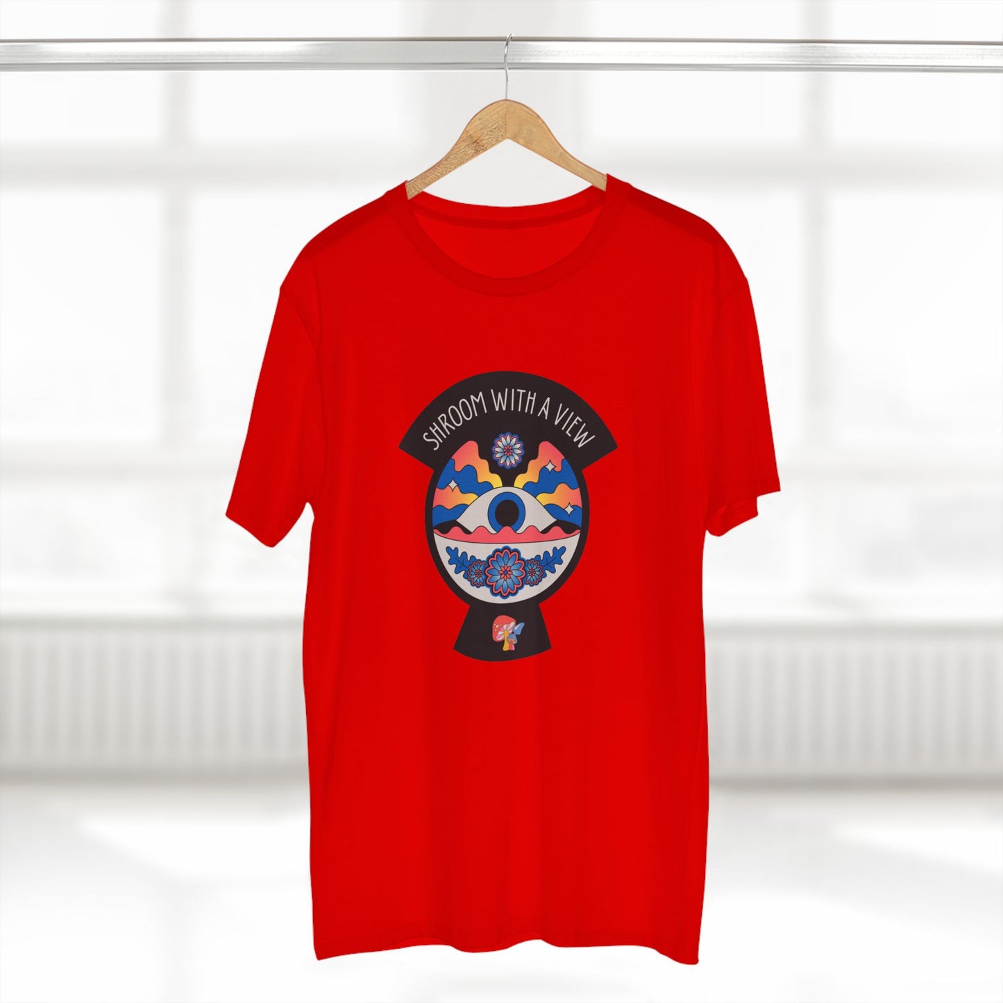 Colorful Mushroom Themed Tee, Trendy Adult T-Shirt, Casual Outfit, Gift for Nature Lovers, Psychedelic Art Shirt, Bohemian Style Top